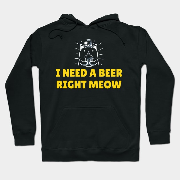 I need a beer right meow Hoodie by CoffeeBrainNW